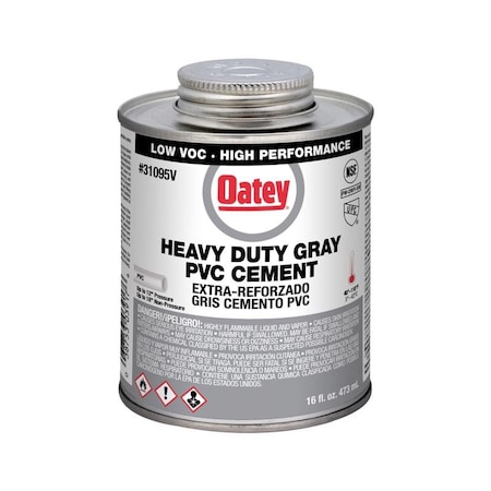 Oatey Gray Cement For PVC 16 oz 31095V